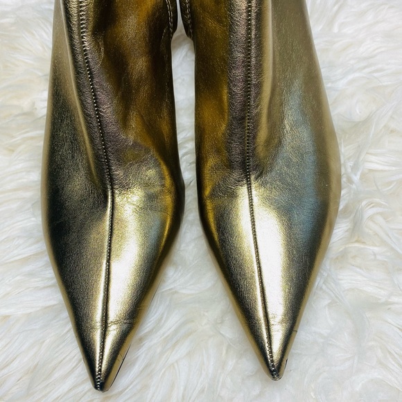 ZARA METALLIC ANKLE BOOTIES - Picture 3 of 6